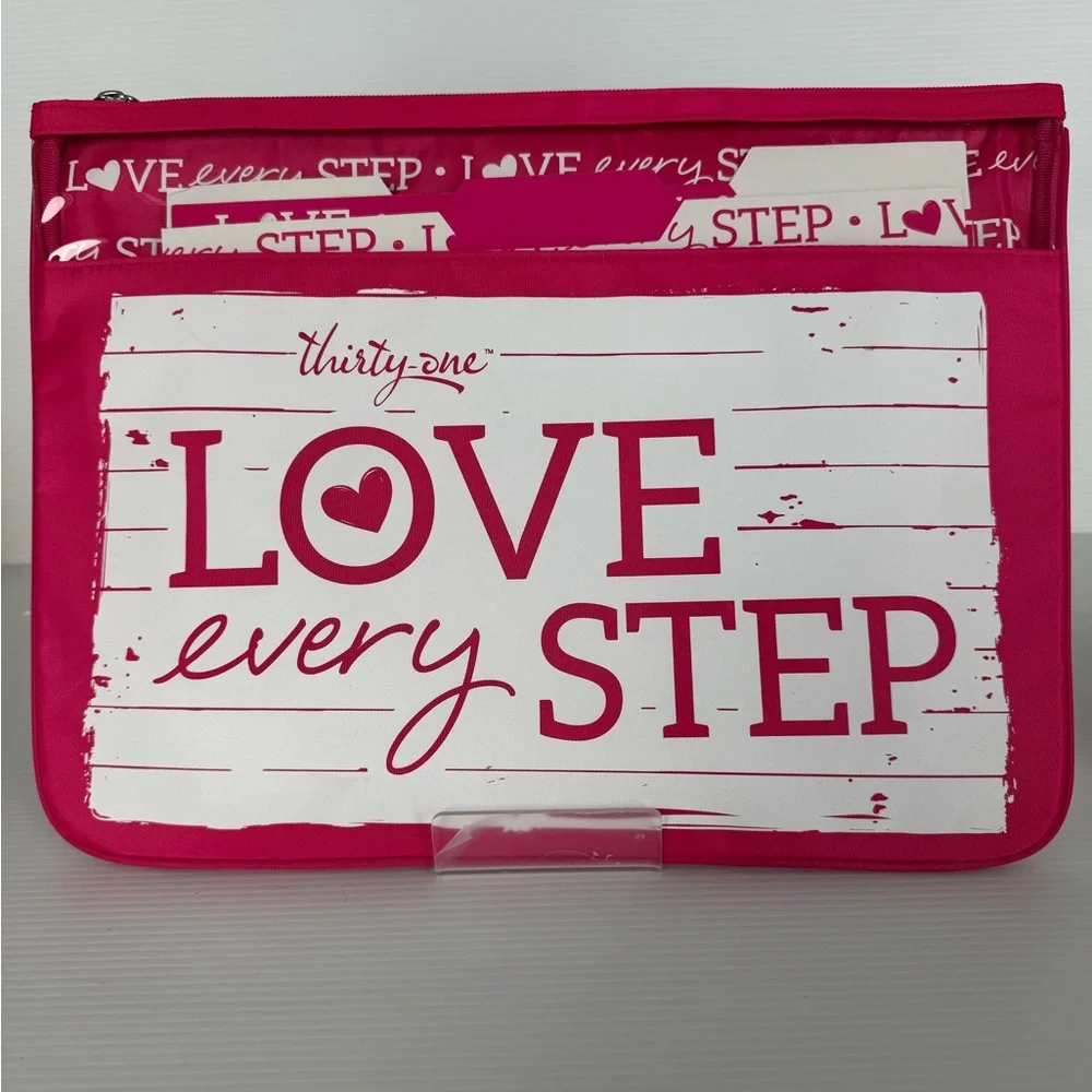 Thirty-One Pink 'Love Every Step' File Organizer